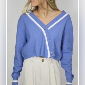 Boutique varsity cardigan sweater top
